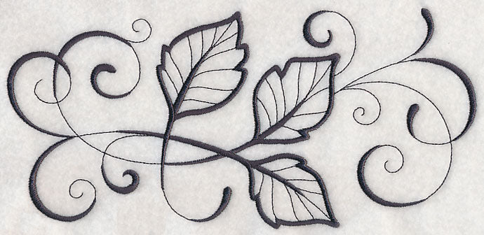 Inky Birch Leaves Border