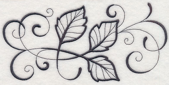 Inky Birch Leaves Border