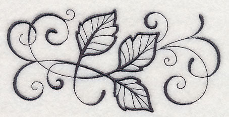 Inky Birch Leaves Border