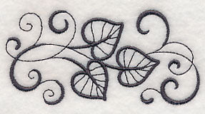 Inky Cottonwood Leaves Border