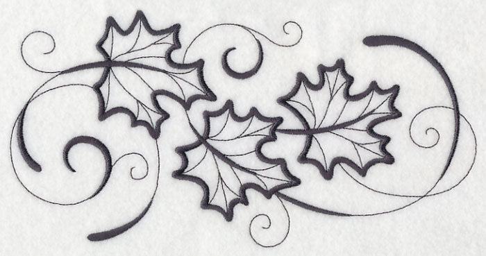 Inky Maple Leaves Border