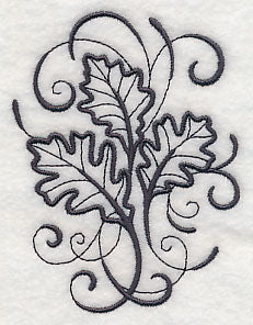 Inky Oak Leaves
