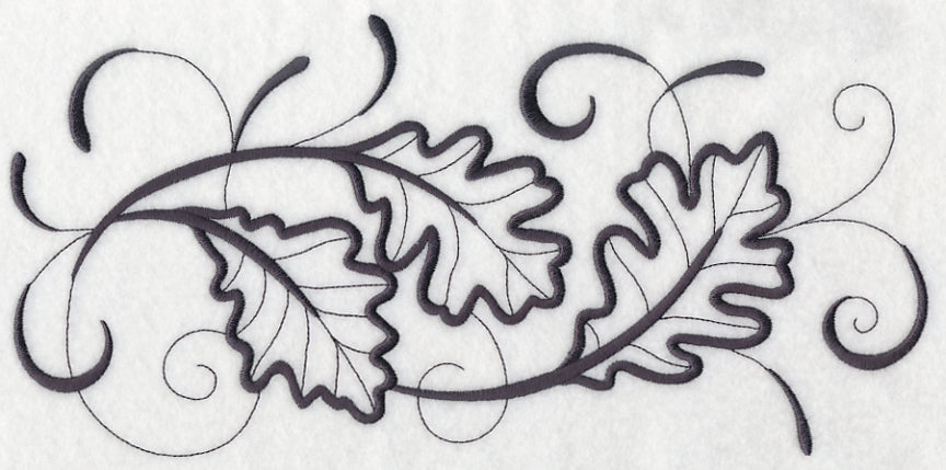 Inky Oak Leaves Border