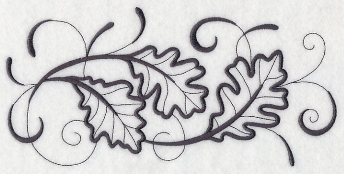 Inky Oak Leaves Border