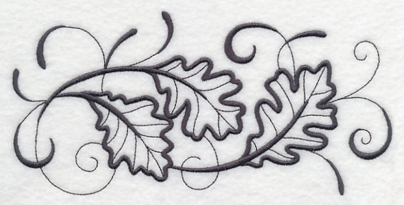 Inky Oak Leaves Border