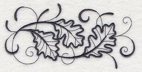 Inky Oak Leaves Border