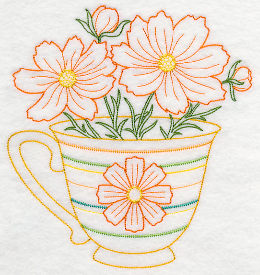 Autumn Cosmos Teacup (Vintage)
