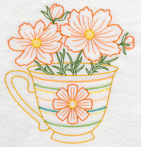 Autumn Cosmos Teacup (Vintage)