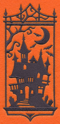 Haunted House Silhouette Panel