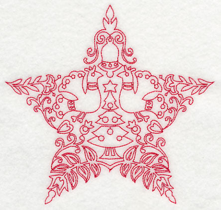 Scandinavian Christmas Star (Redwork)