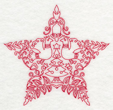 Scandinavian Christmas Star (Redwork)