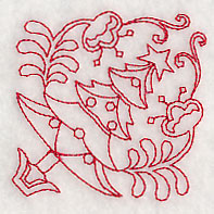 Scandinavian Christmas Tree Corner (Redwork)