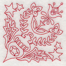 Scandinavian Christmas Ornament Corner (Redwork)