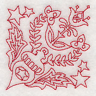 Scandinavian Christmas Ornament Corner (Redwork)