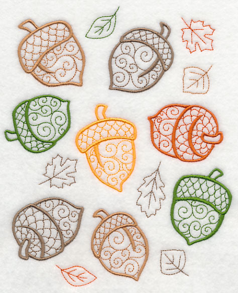 Fall Leaves and Acorns