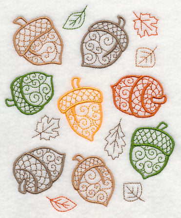 Fall Leaves and Acorns