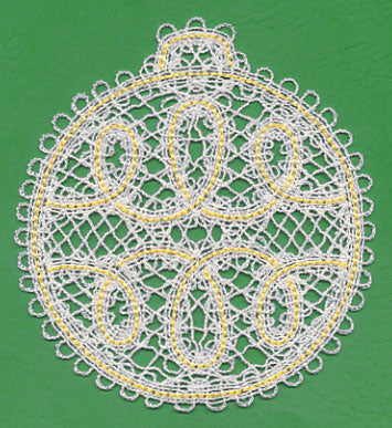 Antique Christmas Bulb (Battenburg Lace)