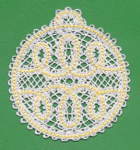 Antique Christmas Bulb (Battenburg Lace)