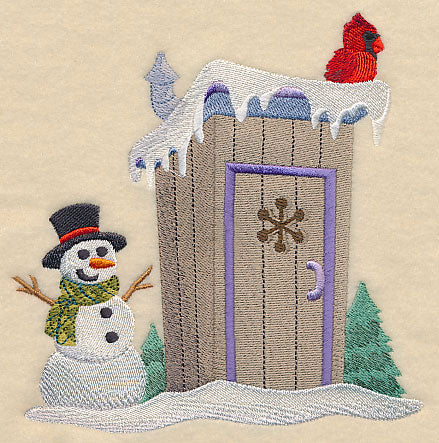 Winter Outhouse - His