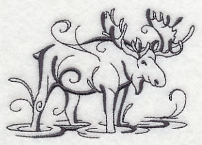 Inky Moose in Water