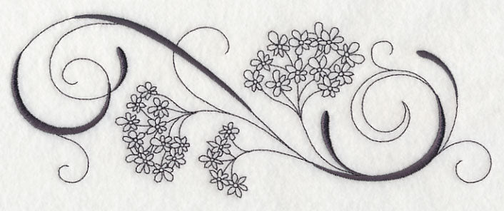 Inky Queen Anne's Lace Border