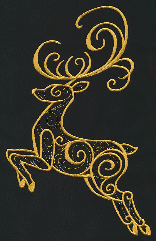 Filigree Reindeer (Goldwork)