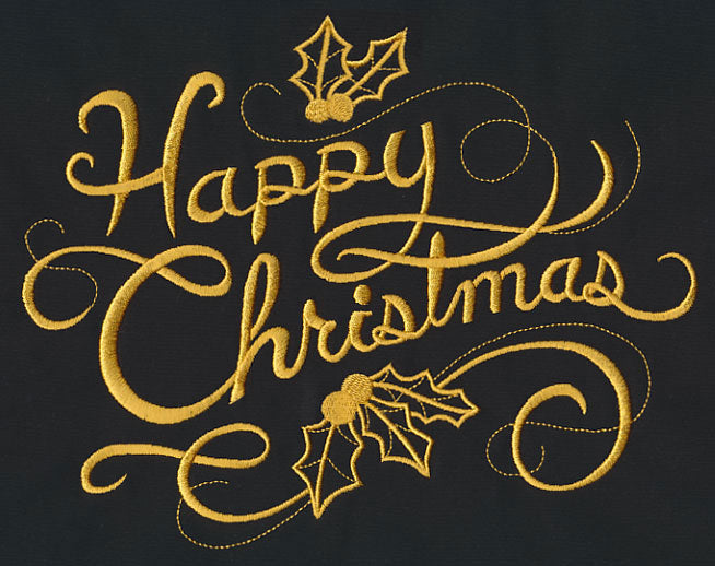 Filigree Happy Christmas (Goldwork)