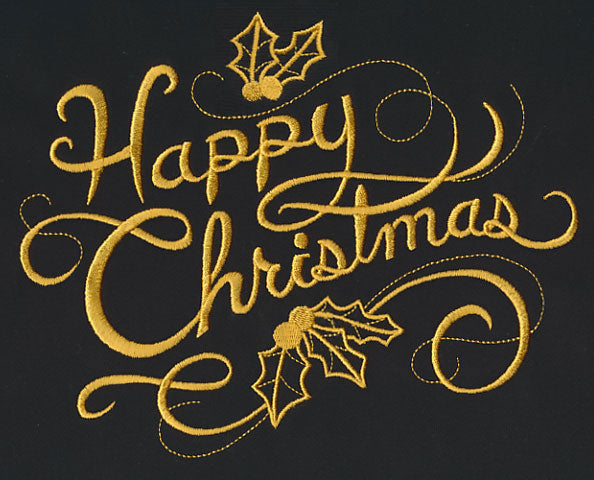 Filigree Happy Christmas (Goldwork)