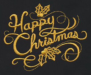 Filigree Happy Christmas (Goldwork)