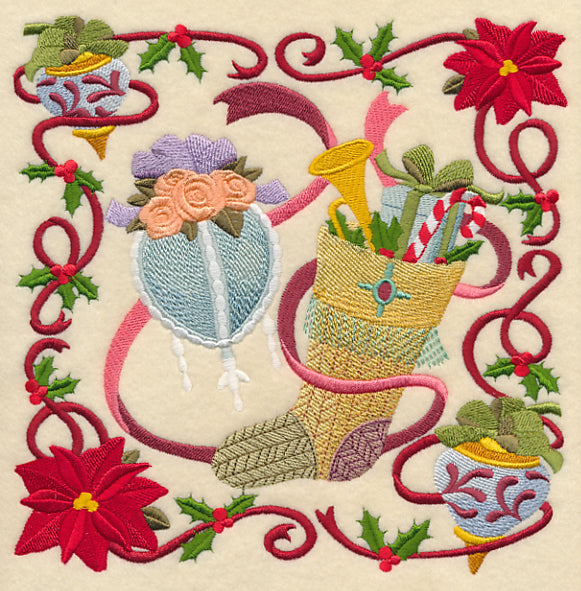 Victorian Christmas Stocking Collage