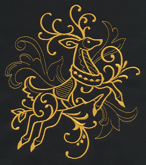 Filigree Reindeer (Goldwork)