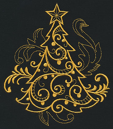 Filigree Christmas Tree (Goldwork)