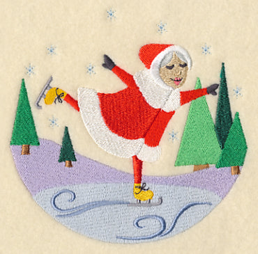 Skating Mrs. Claus Scene