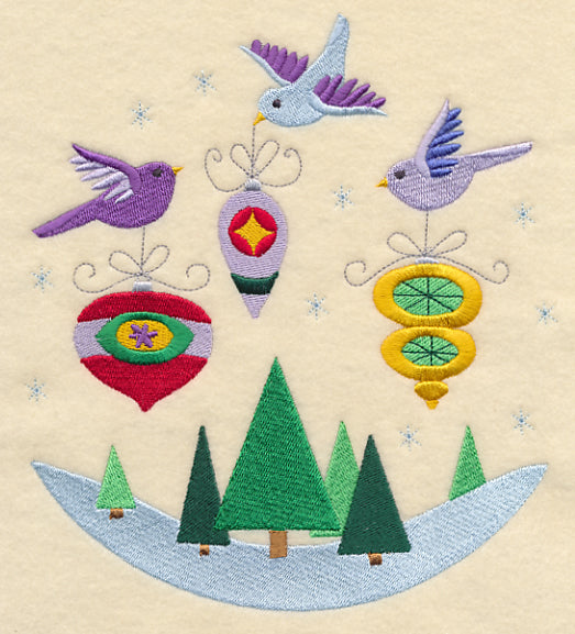 Birds and Ornaments Scene