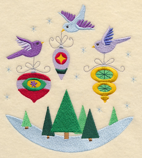 Birds and Ornaments Scene