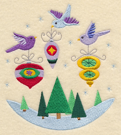 Birds and Ornaments Scene