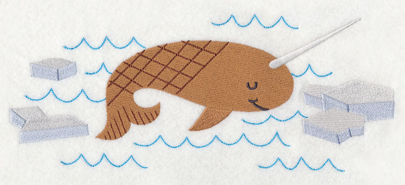 Swimming Arctic Narwhal