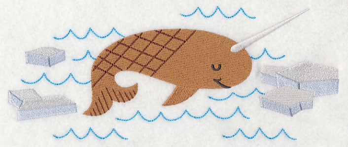 Swimming Arctic Narwhal