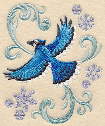 Flying Blue Jay Flourish