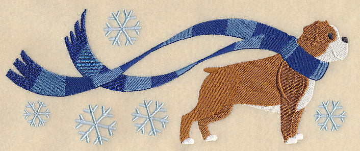 Wrapped Up In Winter English Bulldog