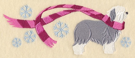 Wrapped Up In Winter Old English Sheepdog