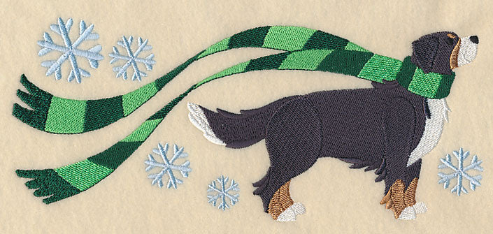 Wrapped Up In Winter Bernese Mountain Dog