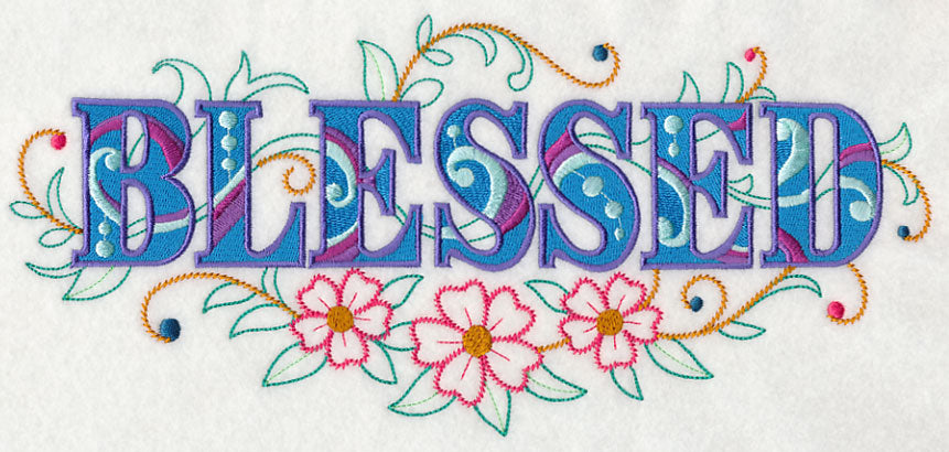 Blessed with Vintage Flower Fade