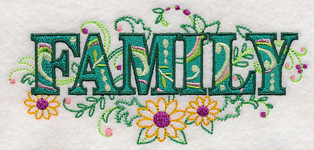 Family with Vintage Flower Fade