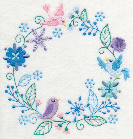 Frosty Foliage & Winter Bird Wreath