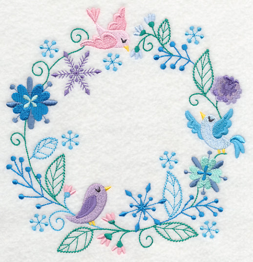 Frosty Foliage & Winter Bird Wreath