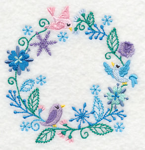 Frosty Foliage & Winter Bird Wreath