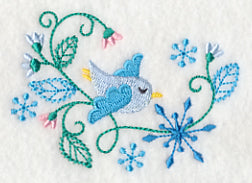 Frosty Foliage & Winter Bird