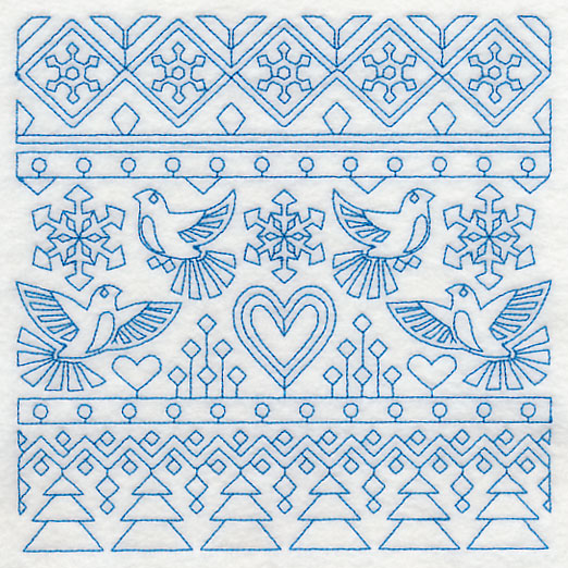 Nordic Winter Square (Bluework)