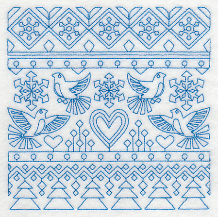 Nordic Winter Square (Bluework)